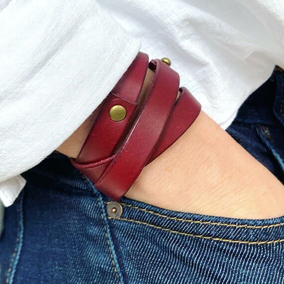 Triple Wrap Leather Bracelet – Boho Cuff ...
