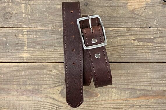 Briar Oil Slick Leather Belt, Distressed Brow...