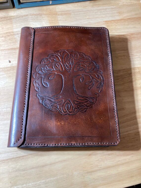 Handmade leather tablet case stand holder cus...