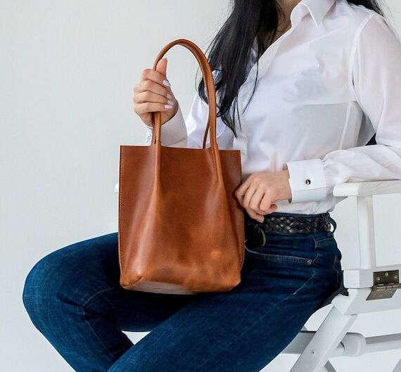 Bridesmaid Gift Mini Leather Tote — Persona...