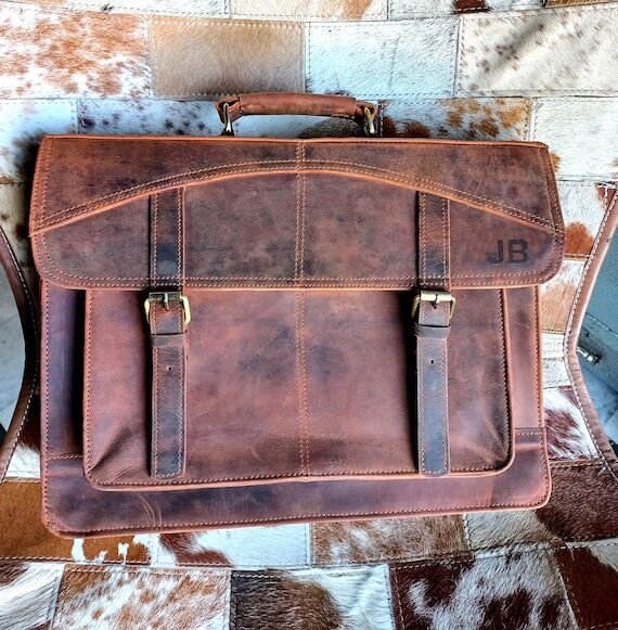 Handmade Buffalo Leather Messenger Bag – Vi...