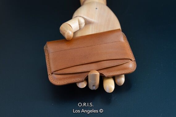 Minimalist Brown Leather Business Card Holder...