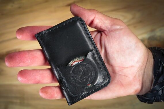 Custom Leather Challenge Coin Business Card W...