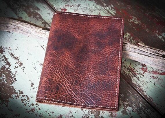 Custom Bison Leather Bible Cover, Personalize...