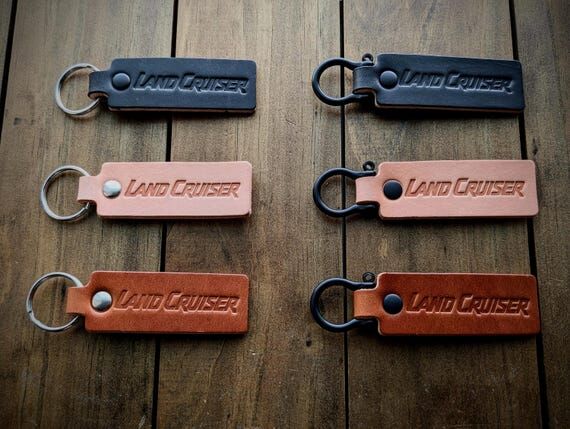 Leather Land Cruiser Inspired Keychain Handma...