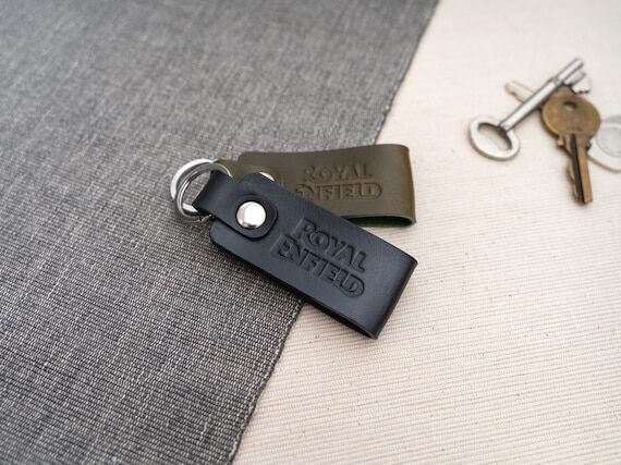 Royal Enfield Leather Motorbike Keyring: Pers...