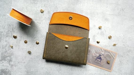 Handmade Leather Card Holder, Business Card H...