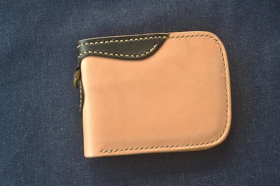 Men's bifold wallet purse genuine leather han...