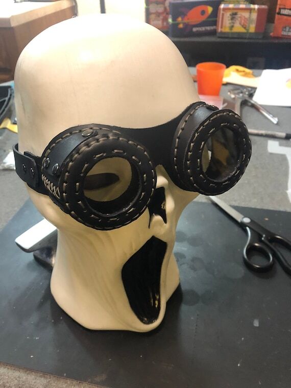 Leather Steampunk Goggles: Hand-Dyed Cosplay,...