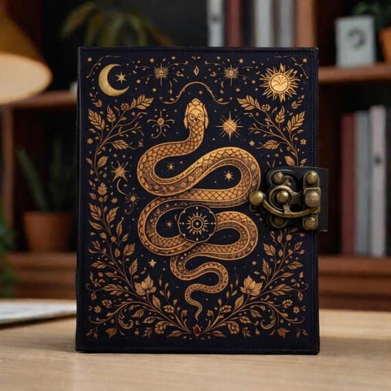 Handmade Serpent Leather Journal – Celestia...
