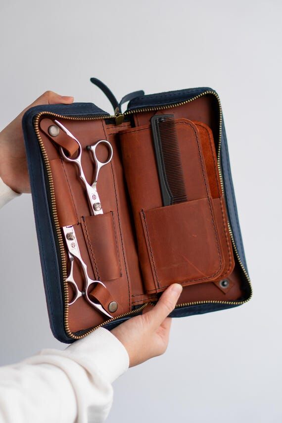 Personalized Leather Hair Stylist Organizer S...