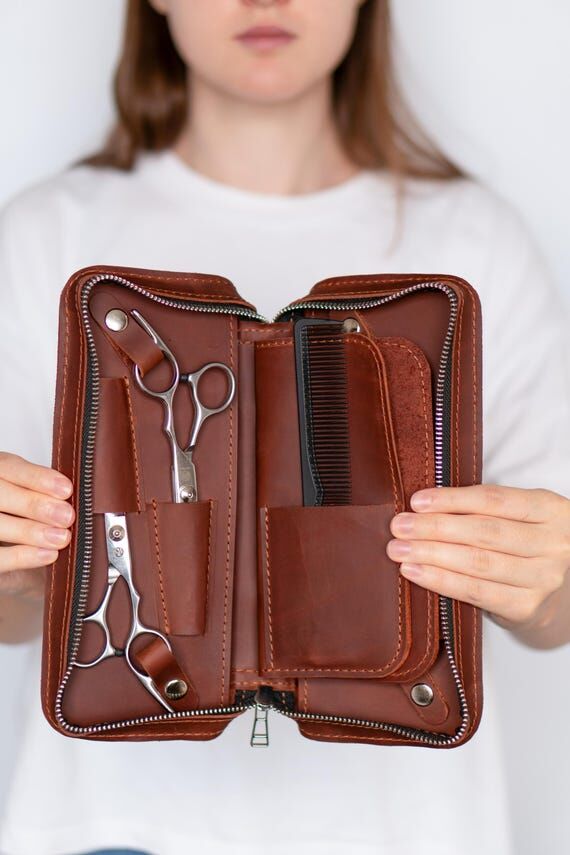 Personalized Handmade Leather Hair Stylist Or...