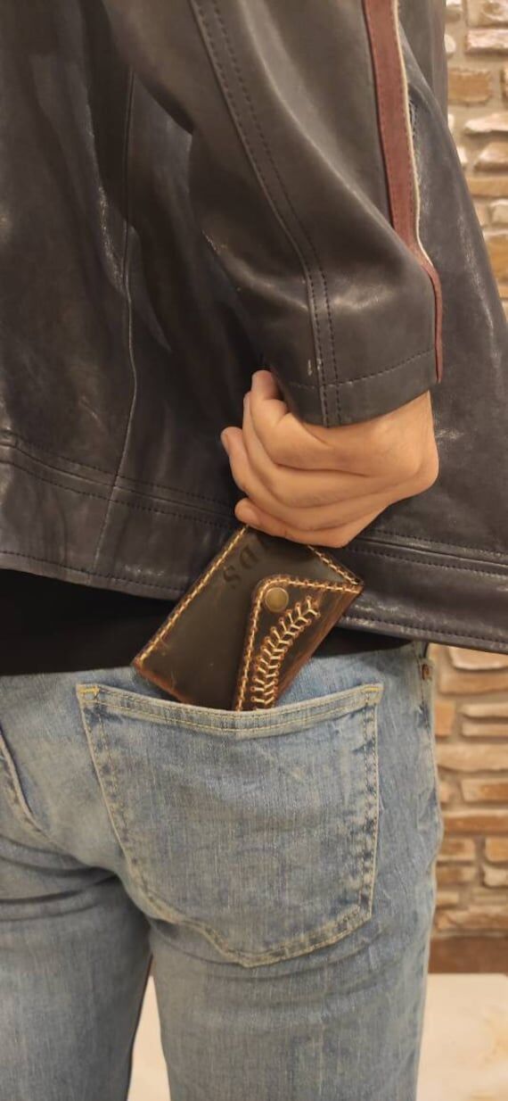 Personalized Crazy Horse Leather Card Holder,...