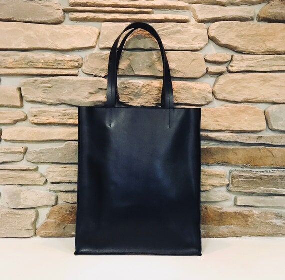 Black Full-Grain Leather Tote Bag: Large Ever...