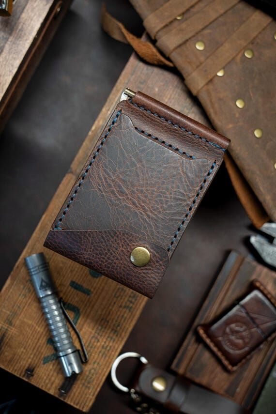 Atticus Money Clip, Leather Wallet, Hand Made...