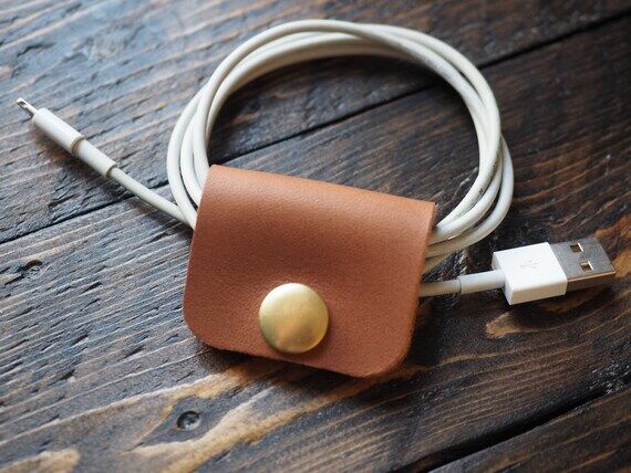 Leather Cord Organizer, Headphone Cord Wrap, ...