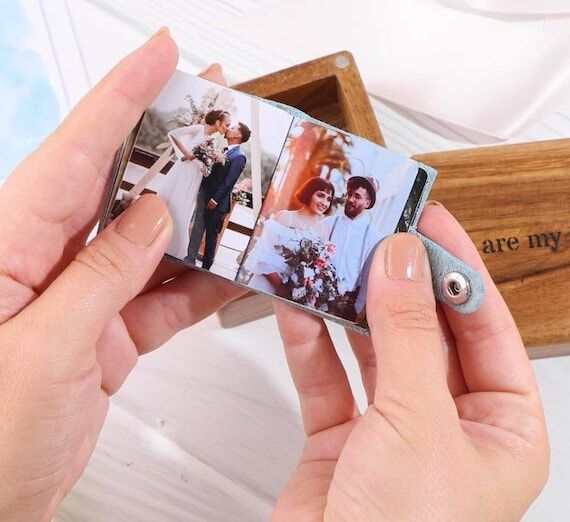Personalized Leather Mini Photo Album: Keepsa...