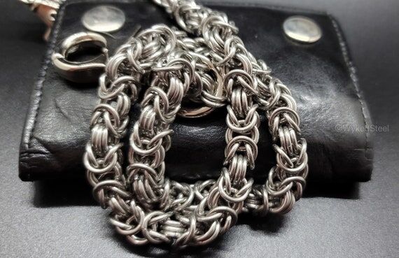 Stainless Steel Byzantine Biker Wallet Chain ...