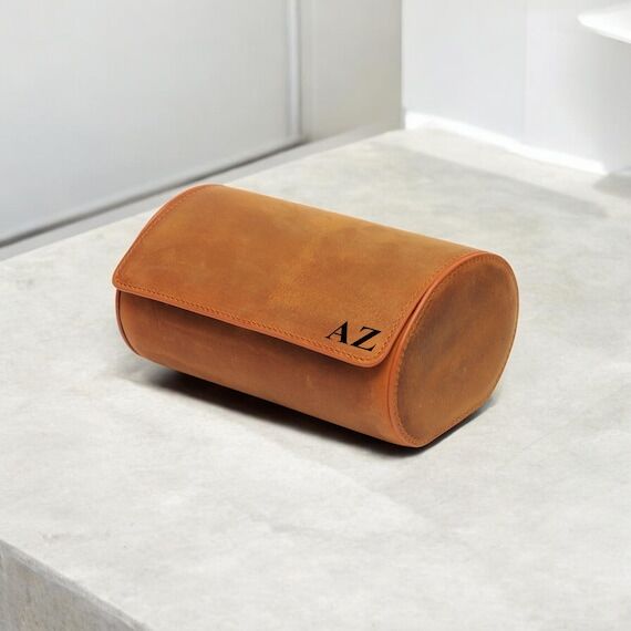 Personalized Leather Watch Case, Handmade Wat...