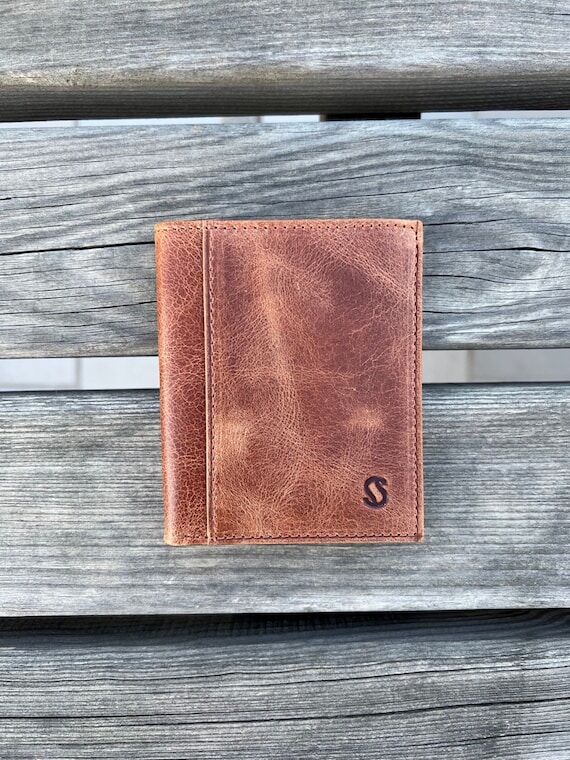 Slim Leather Wallet, Personalized Mens Wallet...