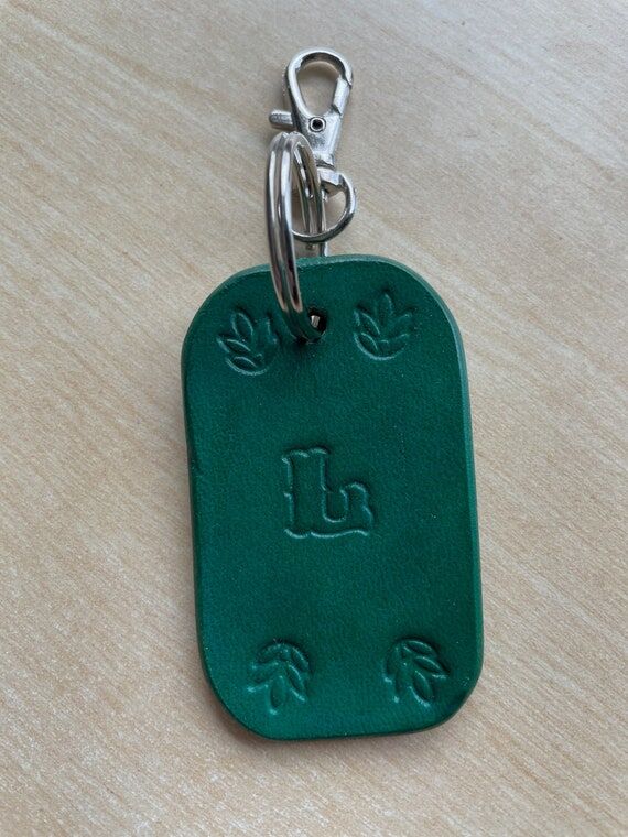 Personalized Leather Keychain | Handmade Stam...