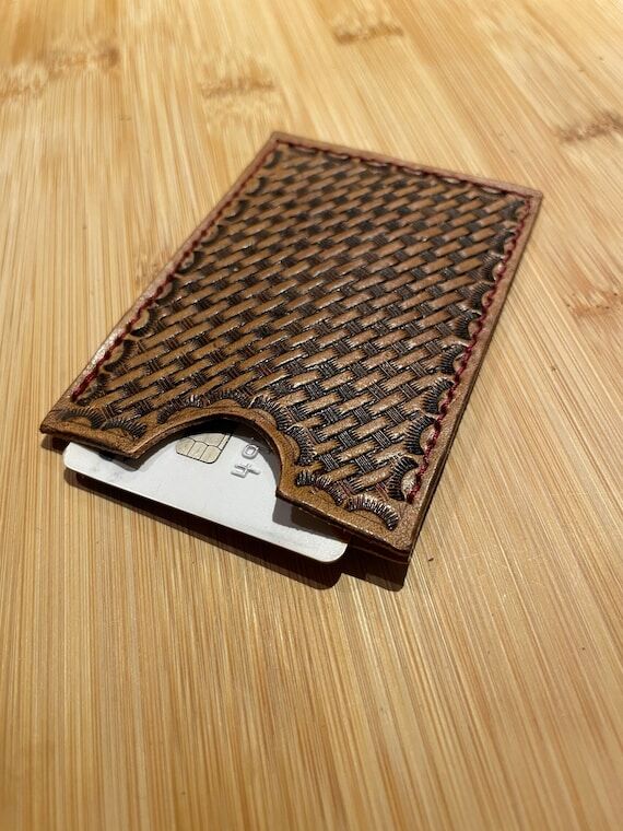 Debit/credit card wallet - basket weave effec...