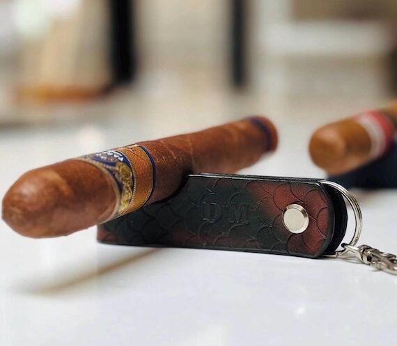 Leather Pipe and Cigar Stand | Personalised M...