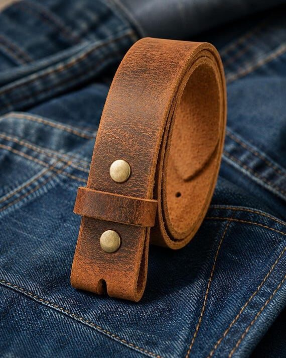 Leather Belt Without Buckle 1 1\2 Belt for yo...