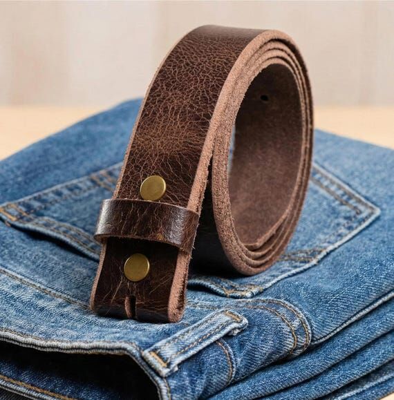1.5” (38mm) Leather Belt Without Buckle –...