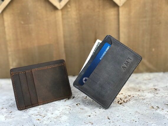 Personalized Minimalist Slim Card Wallet. Per...