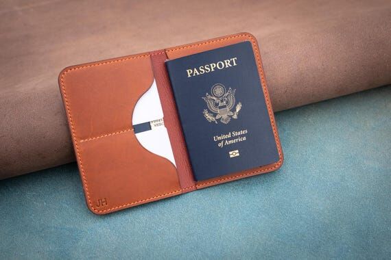 Handmade Leather Passport Wallet: Slim Travel...