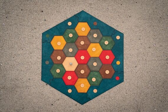 Handmade Leather Settlers of Catan Board Game...