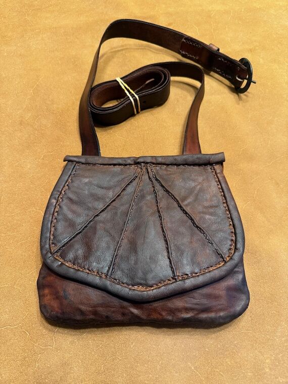 Handsewn Leather Bag (M313) with Divided Styl...
