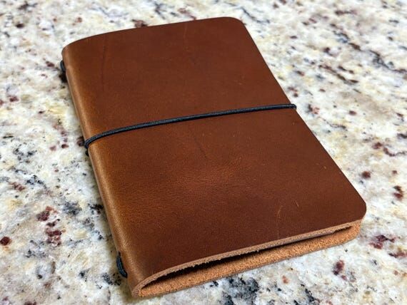 Handcrafted Brown Cigar Leather Journal Cover...