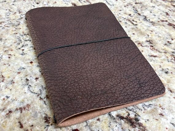 Leather Journal Cover, A5 Notebook Holder, Ha...