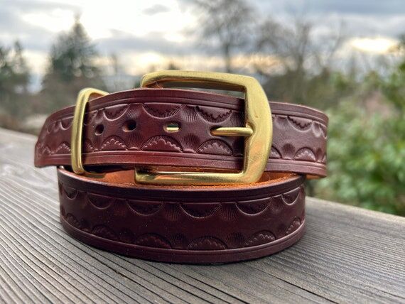 Handmade Leather Belt - Western Style. 35.5...