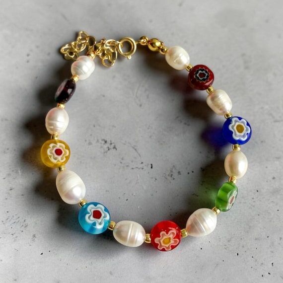 Handmade Murano Glass and freshwater pearls B...