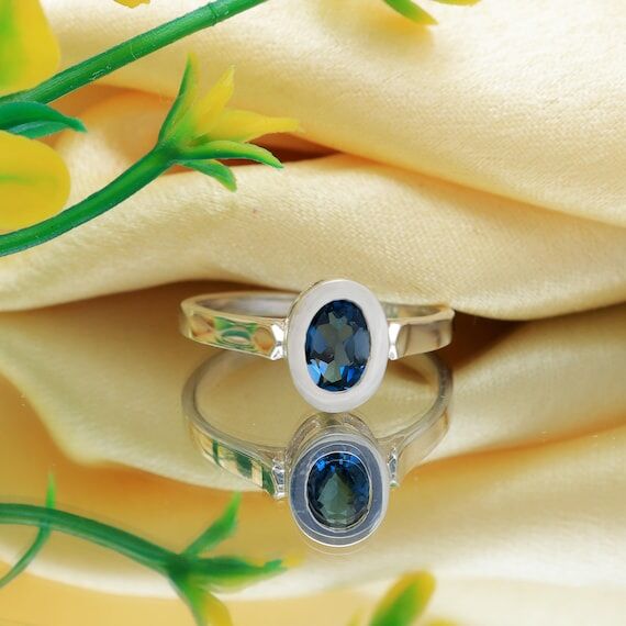 London Blue Topaz Ring, 925 Sterling Silver B...