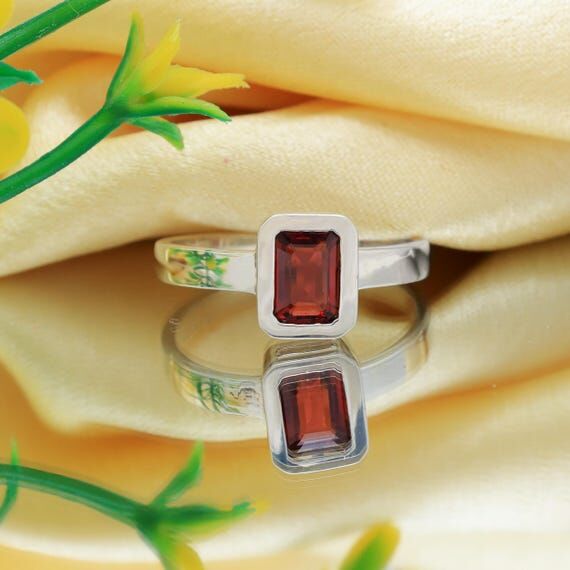 Handmade Sterling Silver Garnet Ring, Ethnic ...