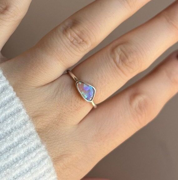 Australian Opal Ring: Handmade Sterling Silve...