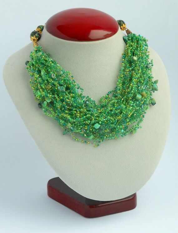 Air necklace Green necklace Bridesmaid neckla...