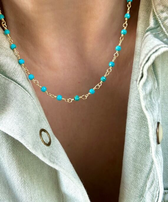 Beaded Choker Necklace or Bracelet, Minimalis...