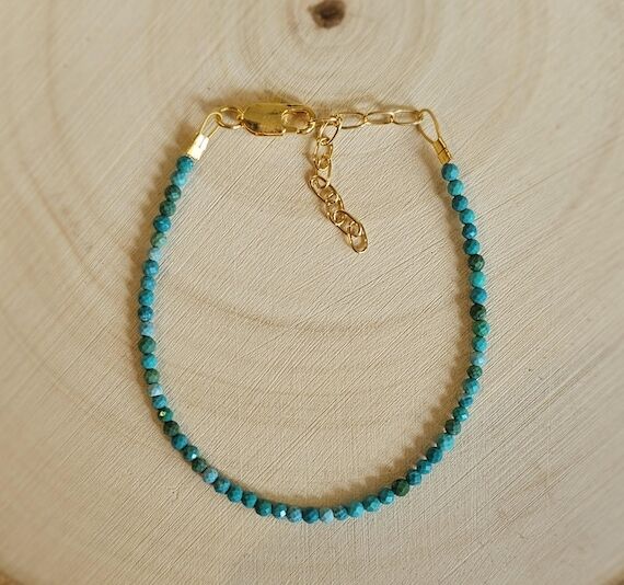 Natural Turquoise, Minimaliste Bracelet, Dece...