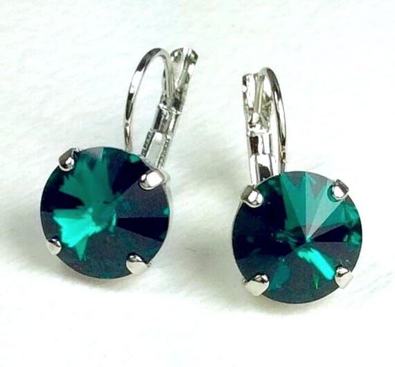 Austrian Crystal Emerald Drop Earrings – 12...