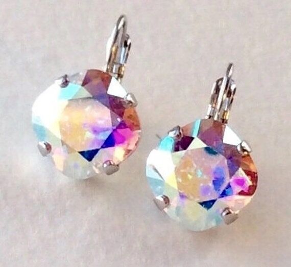 Aurora Borealis Austrian Crystal Drop Earring...
