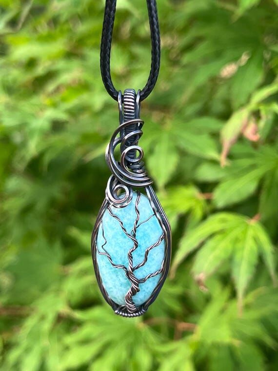 Amazonite Tree of Life Pendant, Wire Wrapped ...