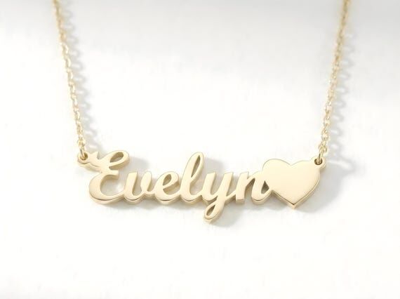 Heart Personalized Name Necklace: 925 Silver ...