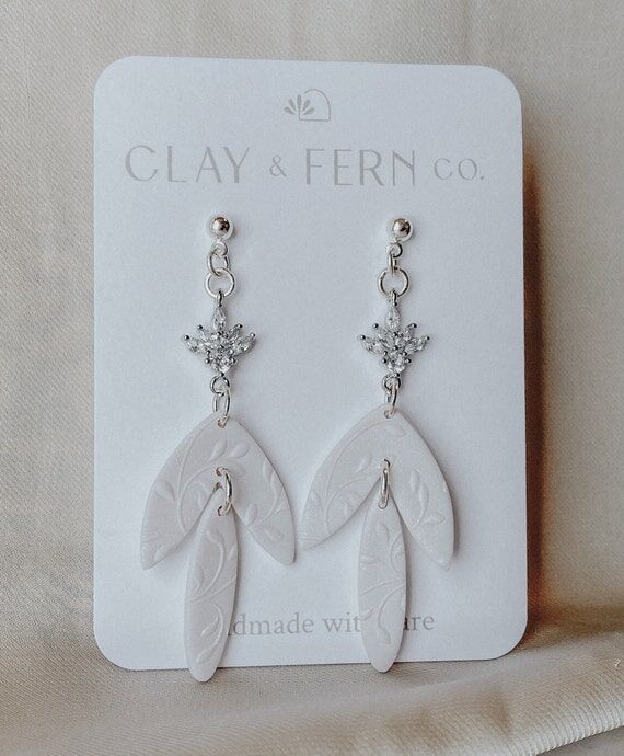 Flora | Handmade Polymer Clay Bride Earrings ...