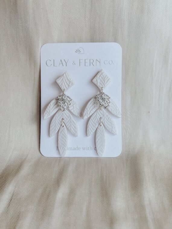 Calla | Handmade Polymer Clay Wedding Earring...