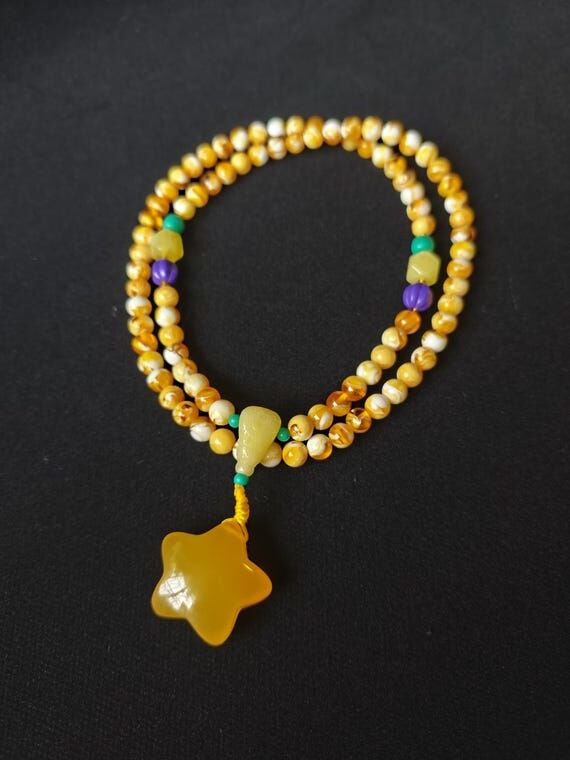 Honey Amber Star Necklace Gift for Her, 45cm ...